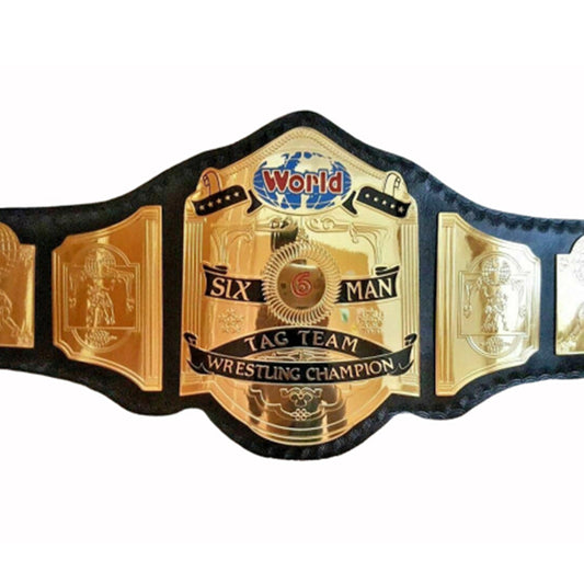 WCW World 6 Six Man Tag Team Wrestling Championship Title Belt